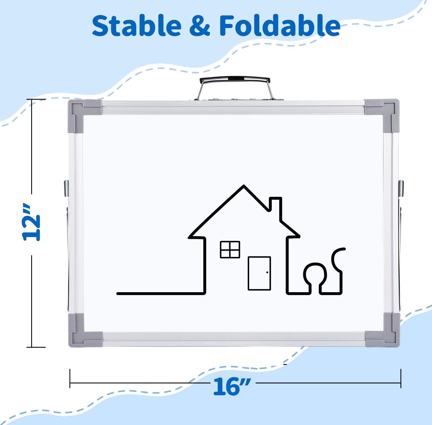 Portable Foldable Double Sided Dry Erase Board Magnetic White Board- #Royalkart#Magnetic White Board