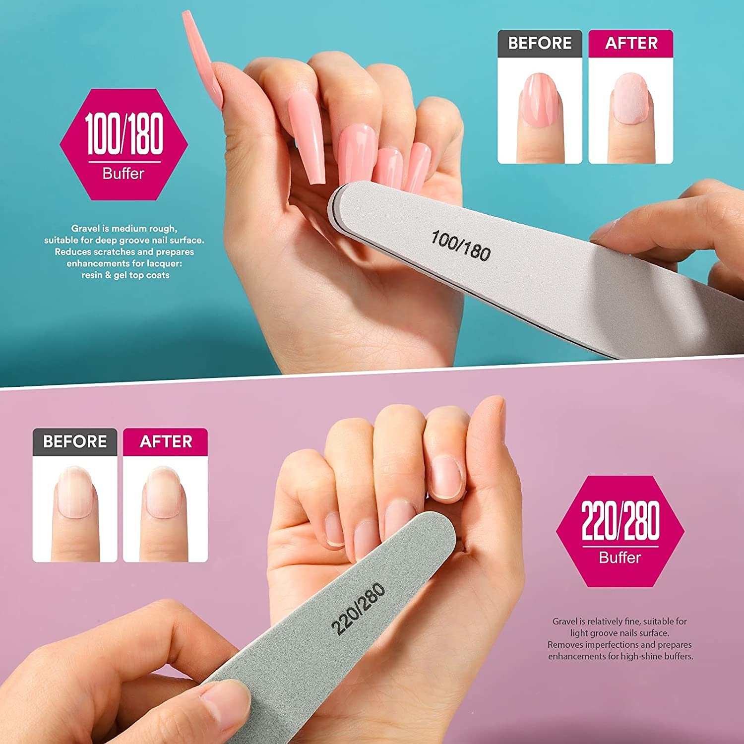 Professional Nail Filer Kit (Set of 6) Nail files & Buffers- #Royalkart#manicure set