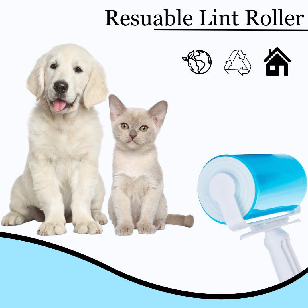 Reusable Sticky Picker Set Cleaner Lint Roller Pet Hair Remover Brush Lint Roller- #Royalkart#hair removal lint roller