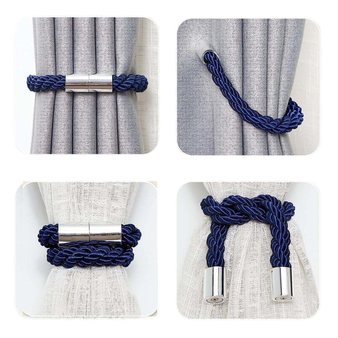 Rope TieBacks Curtain Holdback For Home (Royal Blue)(Pack of 2) Curtain Holder- #Royalkart#curtain accessories