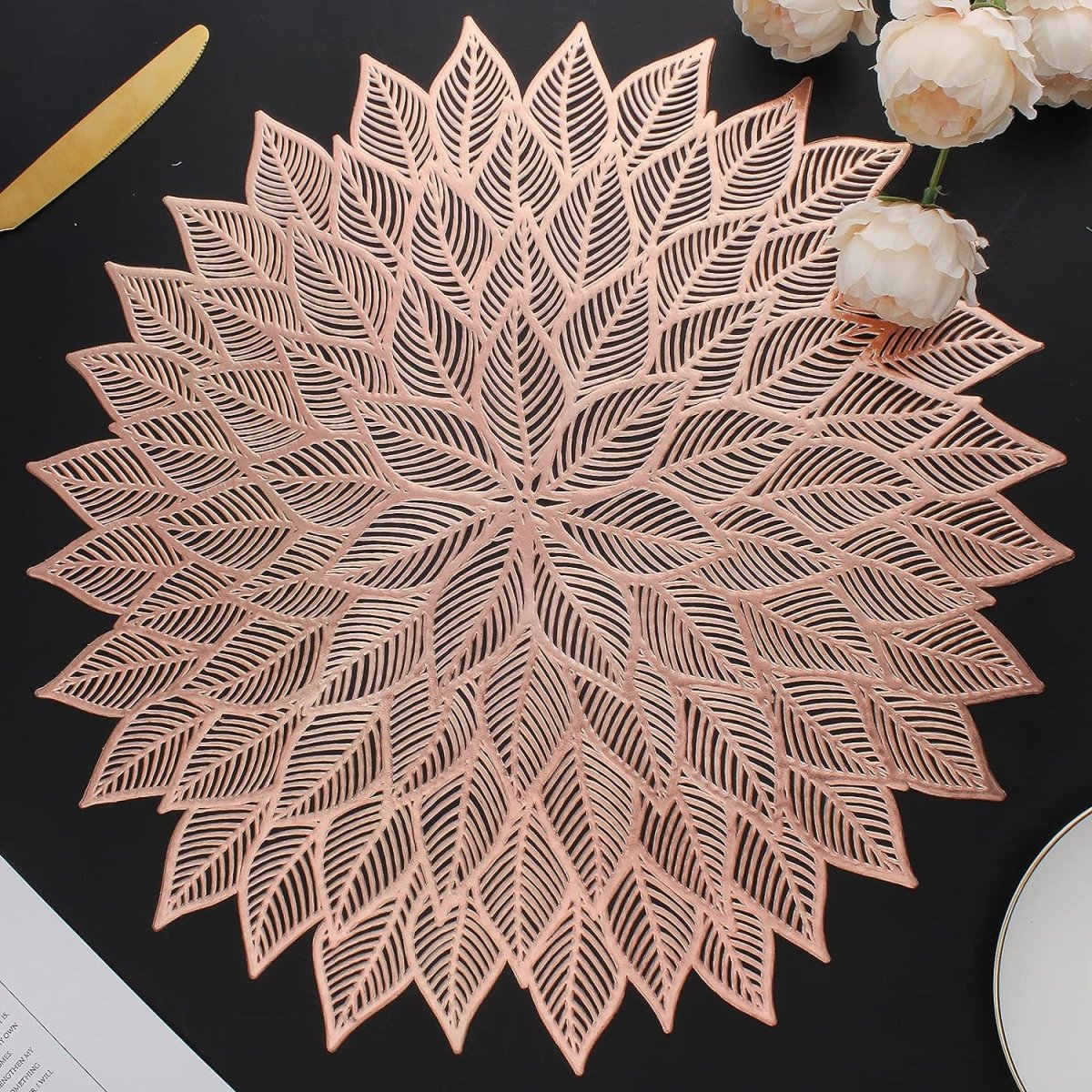 pressed vinyl table mats-elegant placemats-quality table placemats-unique placemats for round tables-unique round placemats-easy wash
