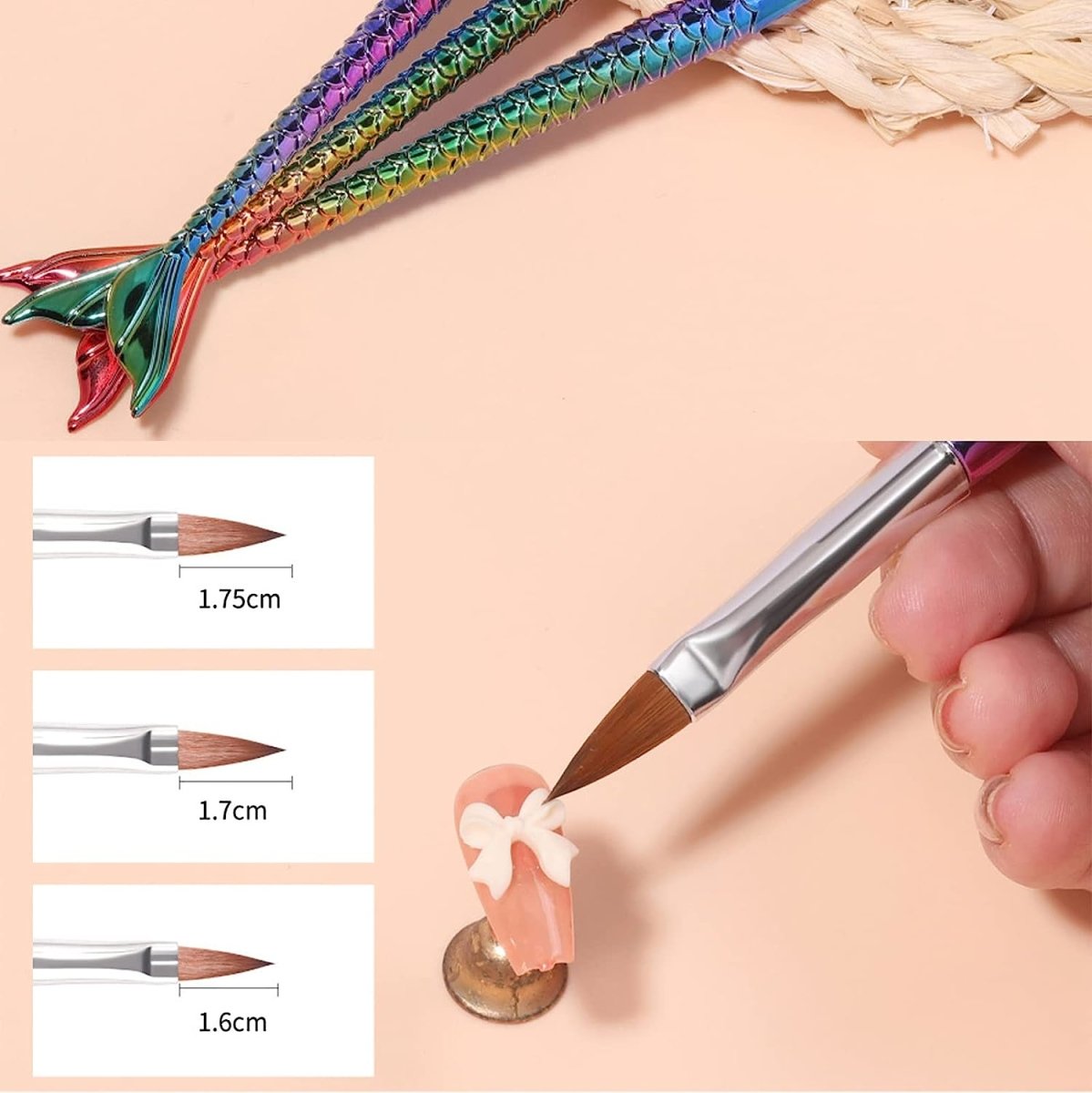Royalkart Nail Art Fish Tail Style Brushes Set Nail Brushes- #Royalkart#fish tail brush