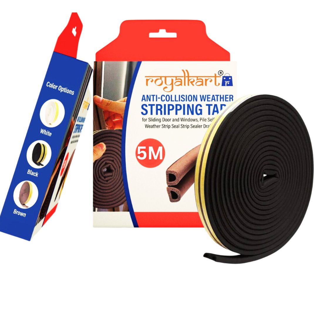 Self-Adhesive Gap Sealing Tape For Car Door Gap Sealer -(Brown, White & Black) Seal Tape- #Royalkart#door window sealing strip