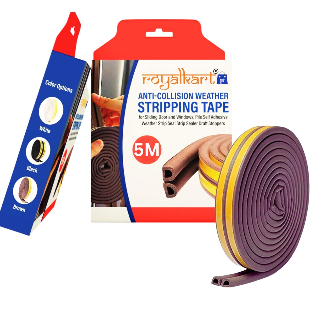 Self-Adhesive Gap Sealing Tape For Car Door Gap Sealer -(Brown, White & Black) Seal Tape- #Royalkart#door window sealing strip