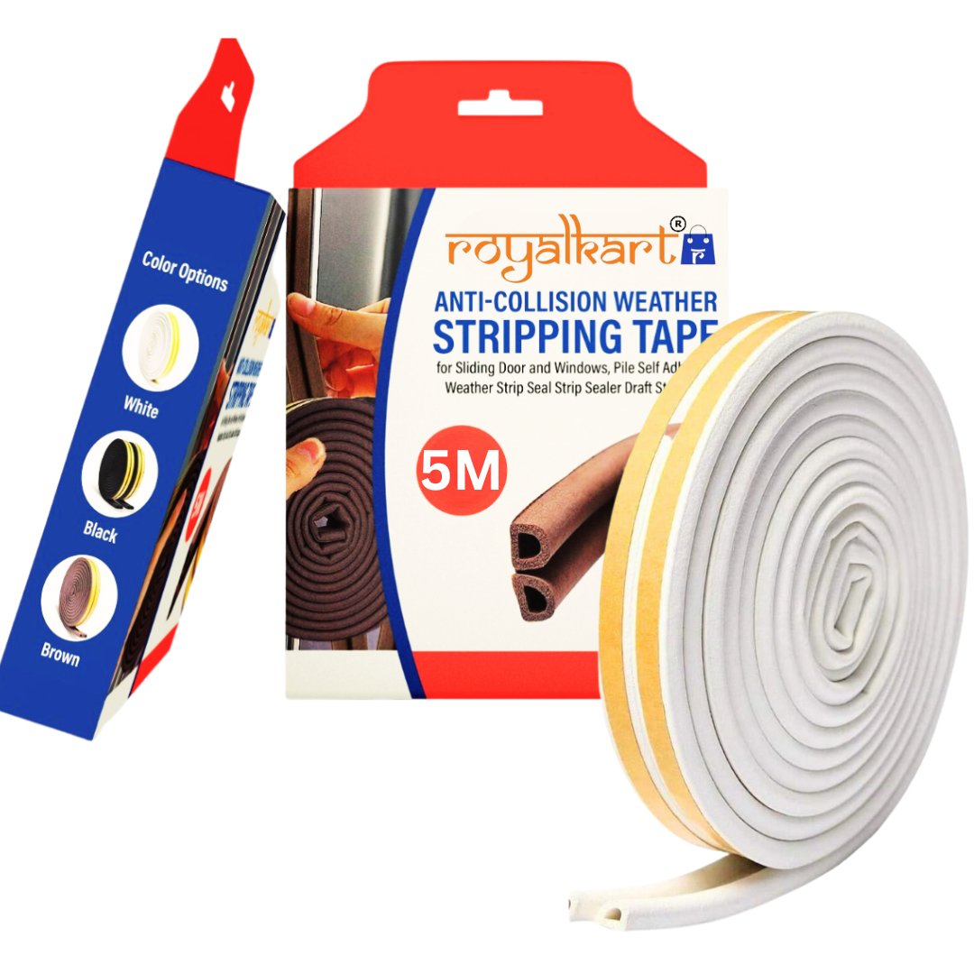 Self-Adhesive Gap Sealing Tape For Car Door Gap Sealer -(Brown, White & Black) Seal Tape- #Royalkart#door window sealing strip