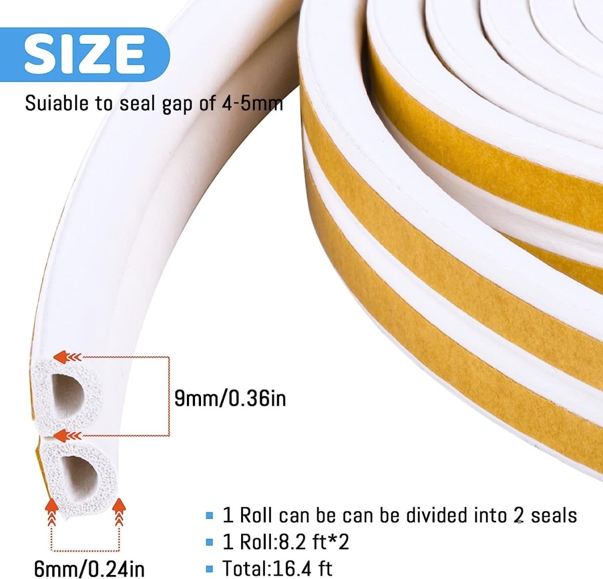 Self-Adhesive Gap Sealing Tape For Car Door Gap Sealer -(Brown, White & Black) Seal Tape- #Royalkart#door window sealing strip