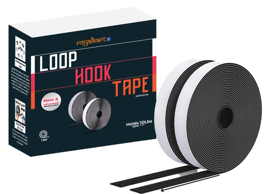Self Adhesive Hook and Loop Tape (Black). ADHESIVE TAPES- #Royalkart#adhesive hook and loop tape