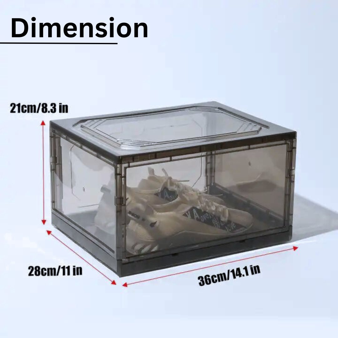 Shoe Crates for Sneakers Magnetic Closer Clear Plastic Stackable Shoe crates Shoe Organizers- #Royalkart#crates