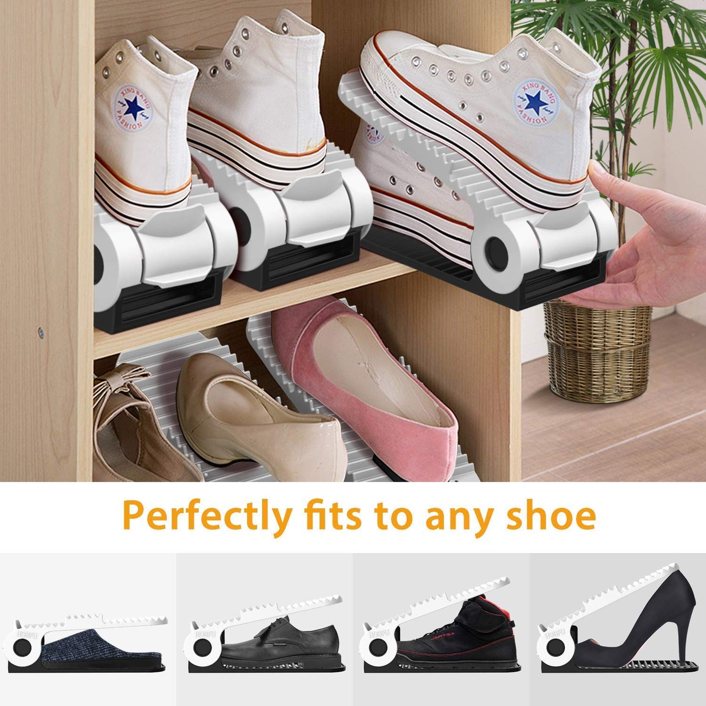 Space Saver Shoe Organizer 4-Levels Adjustable Shoe Organiser- Multicolor Collapsible Shoe Rack- #Royalkart#Adjustable Shoe Organizer