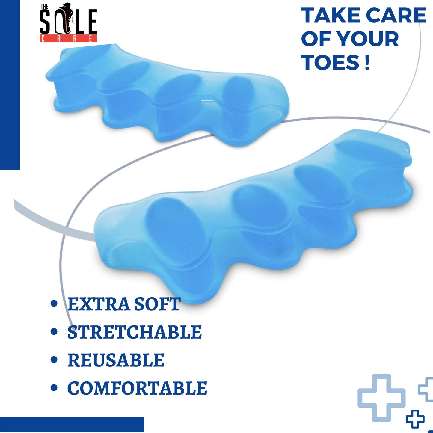 Toe Seperators; Toe Correctors For Overlapping Toes,Blisters,Hammer Toes Toe Spacers- #Royalkart#Silicone Toe Correctors