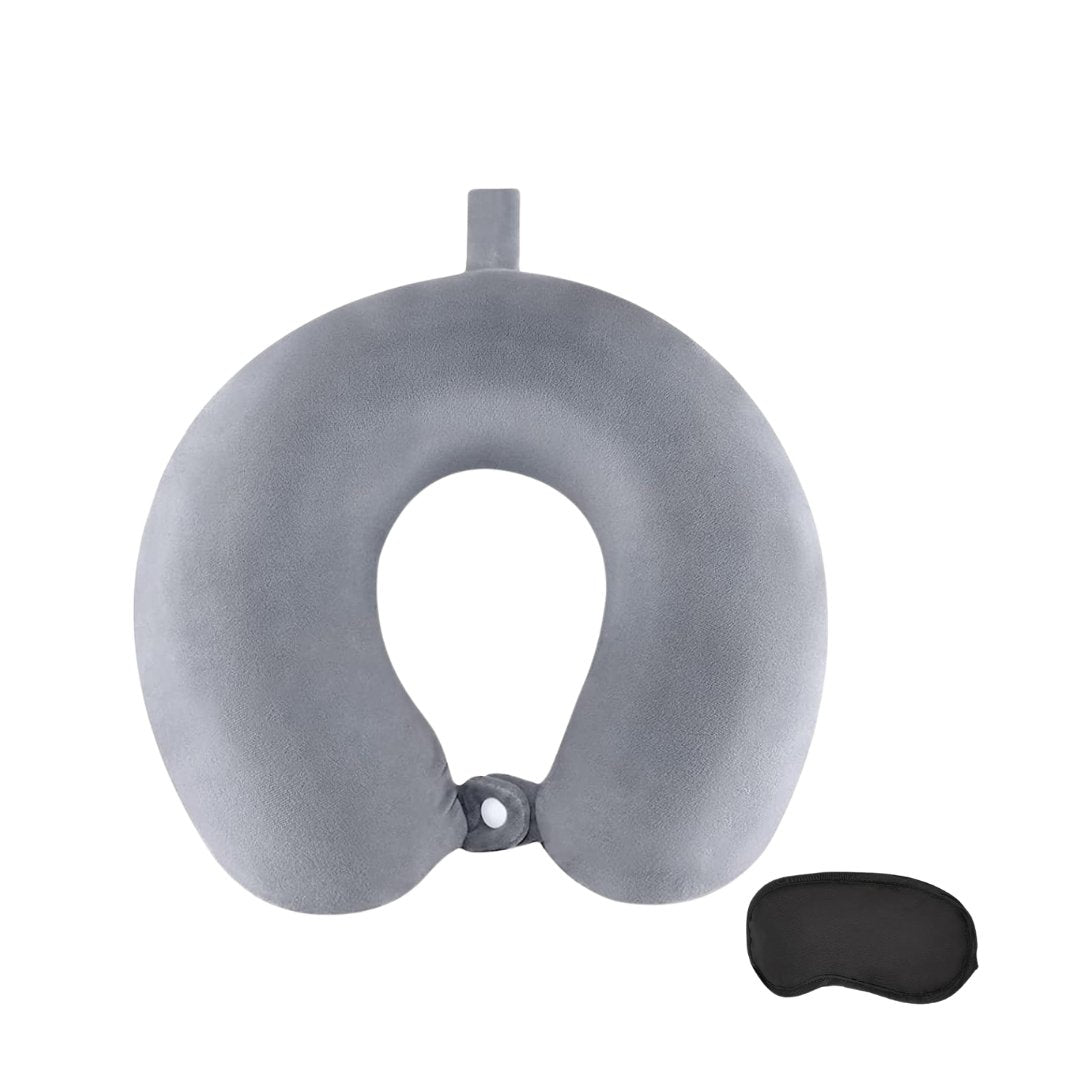 memory foam travel pillow grey