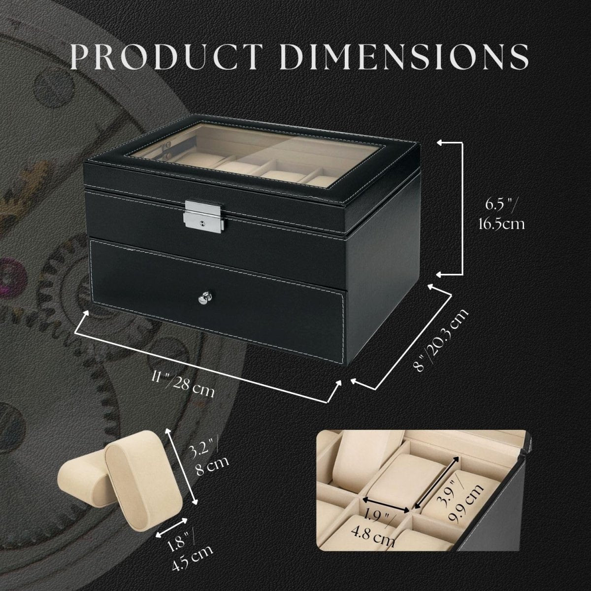 watch box organizer dimension