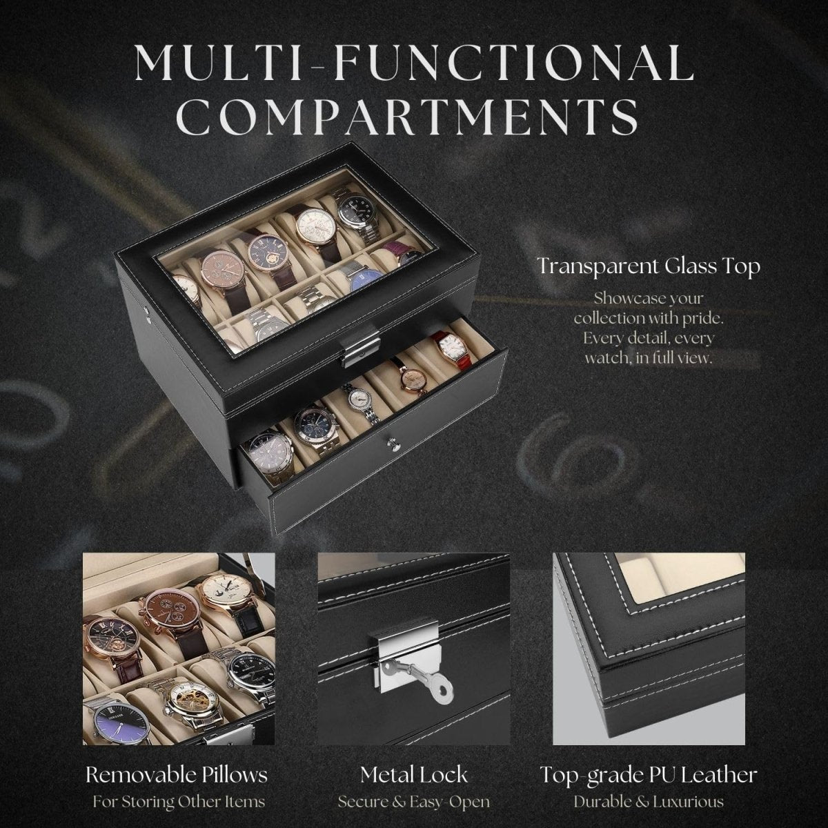 watch box organizer multi-functions 