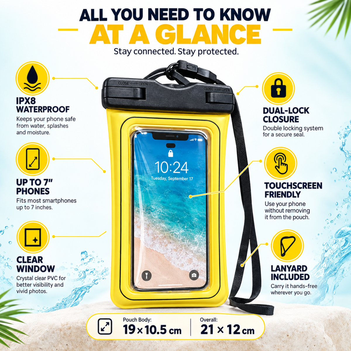 Kallisto Waterproof Phone Pouch (YELLOW)