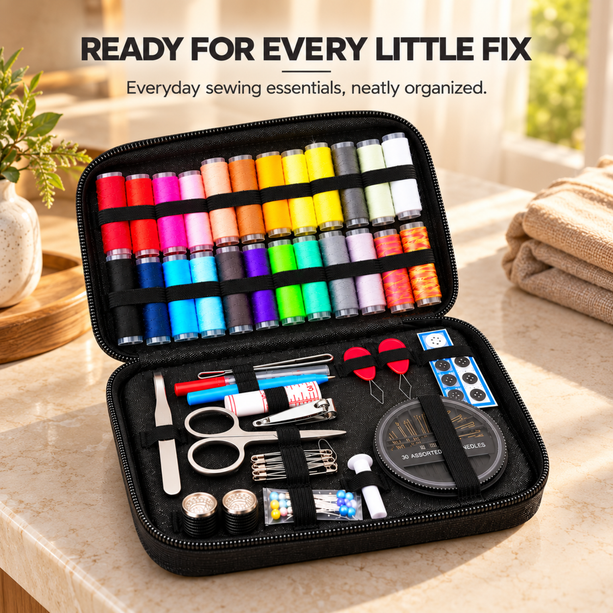 ROYALKART 90 Pcs Portable Sewing Kit with Case
