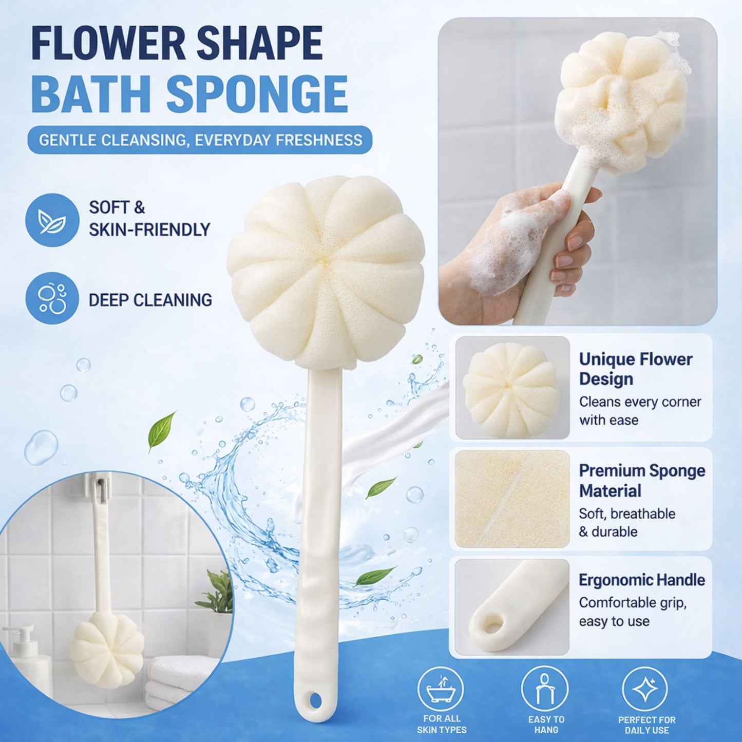 2-in-1 Bath Brush with Loofah