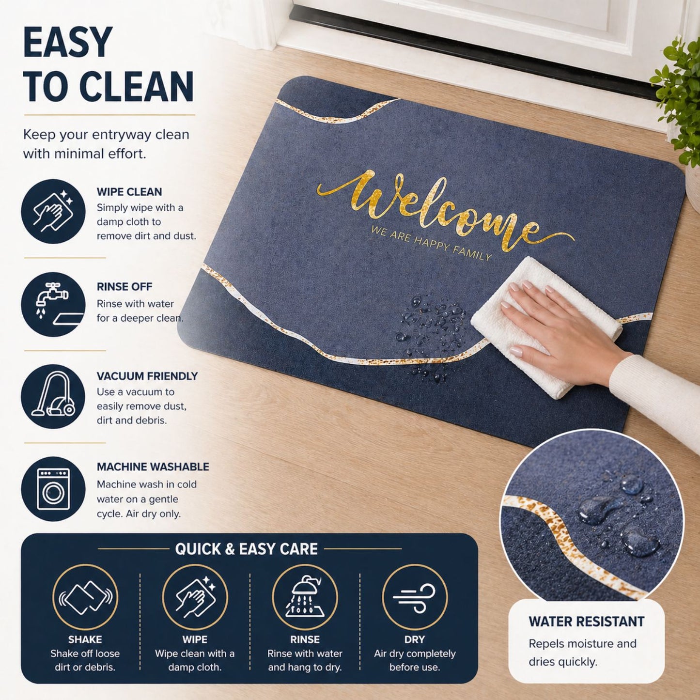 Marble Print Door Mat