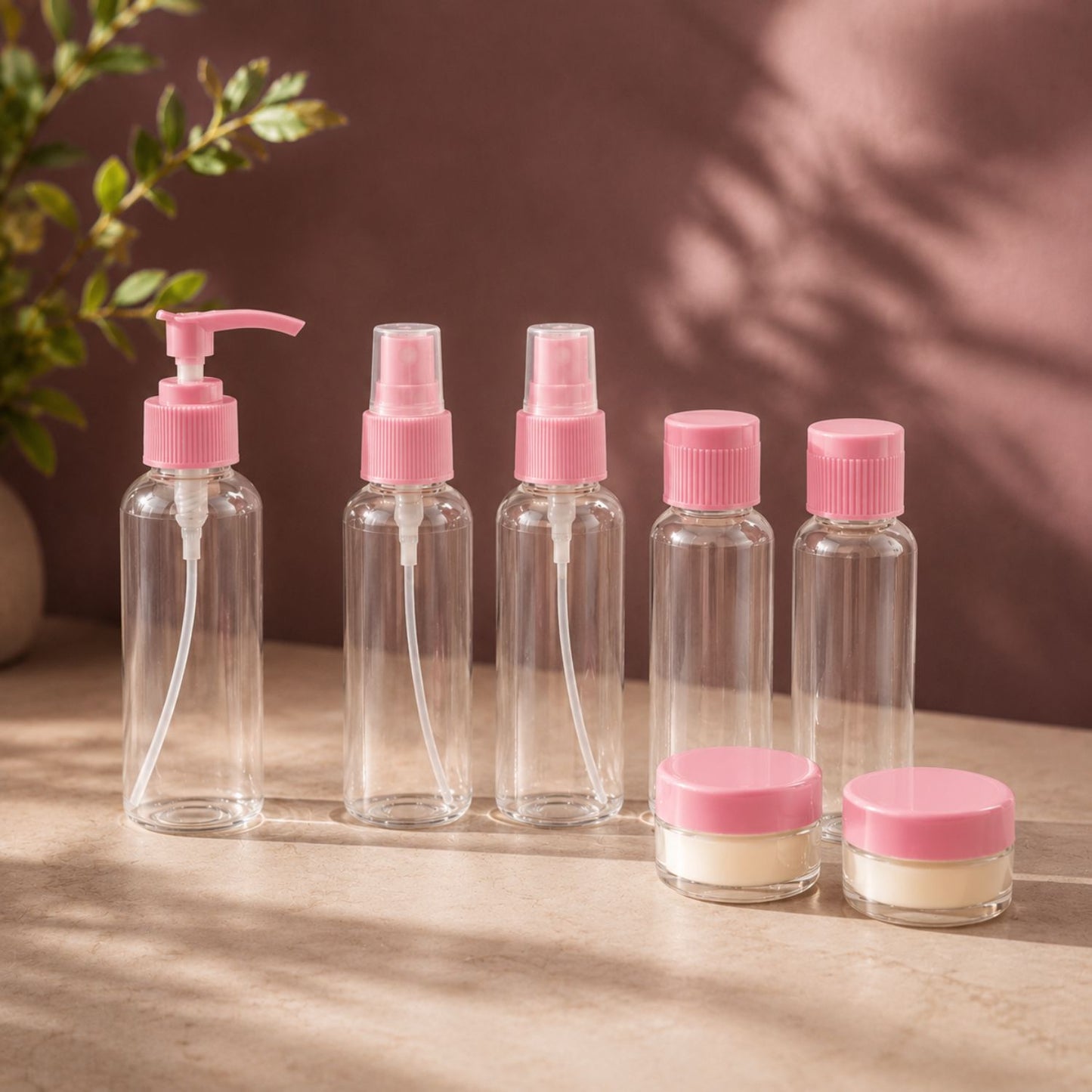 Travel Bottle Set (Pink)