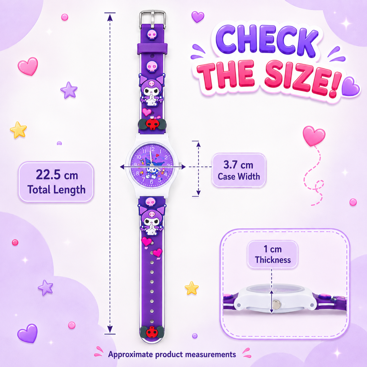 Cute Kids Analog Wrist Watch for Girls | 3D Cartoon Silicone Strap | Adjustable Comfortable Band | Fun Theme | Easy-to-Read Learning Dial | Lightweight Everyday Watch