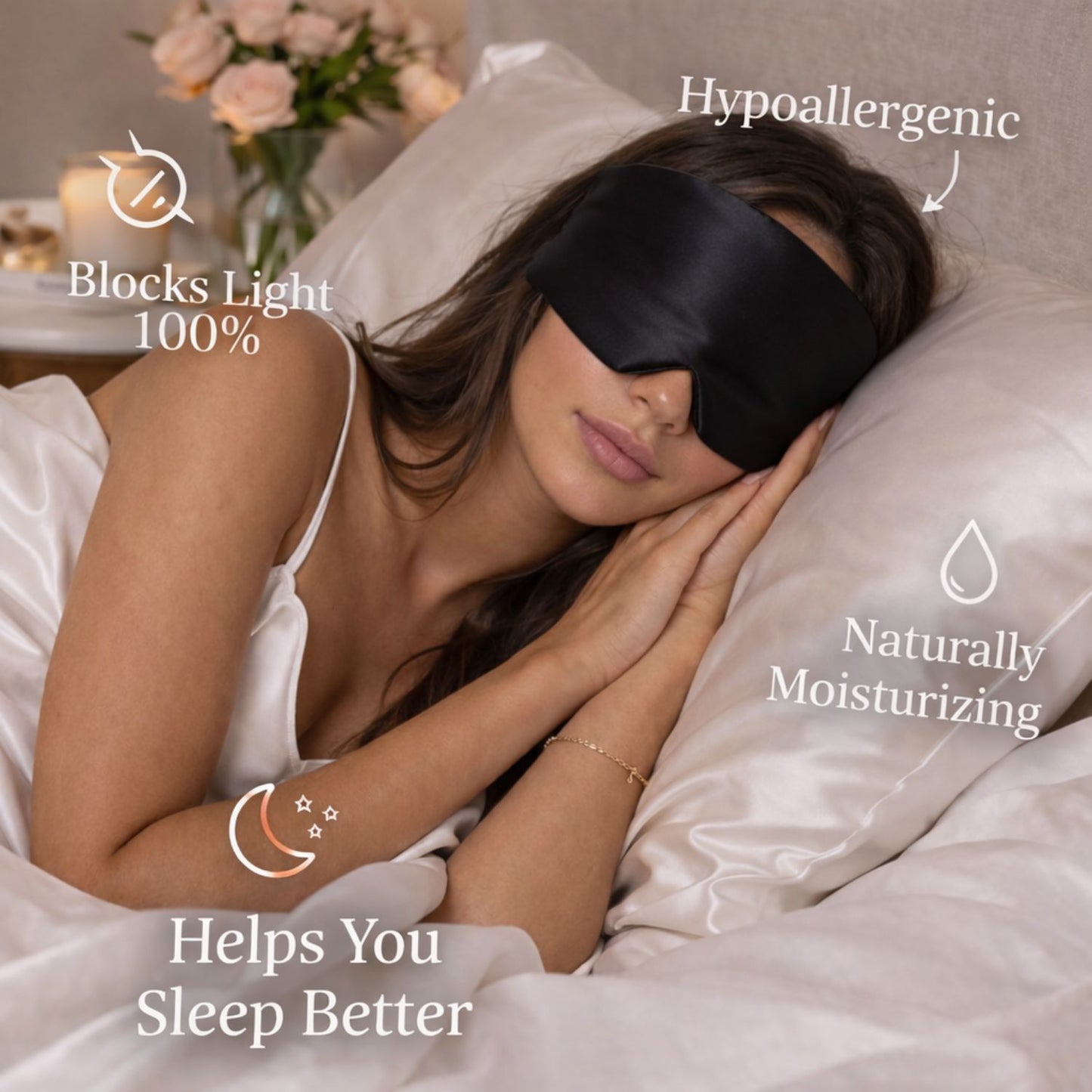 Mulberry Silk Eye Mask (Black)