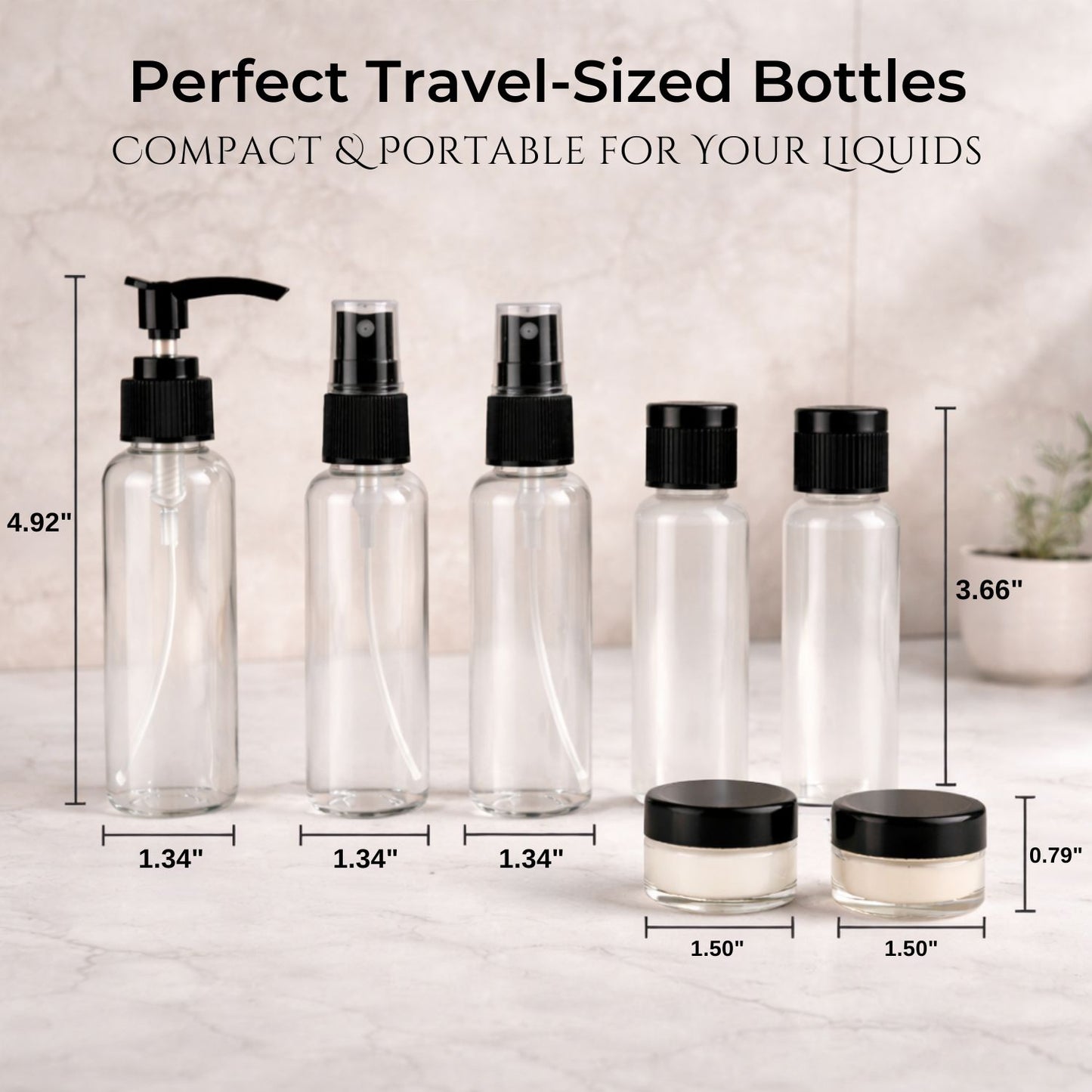 Travel Bottle Set (Black)