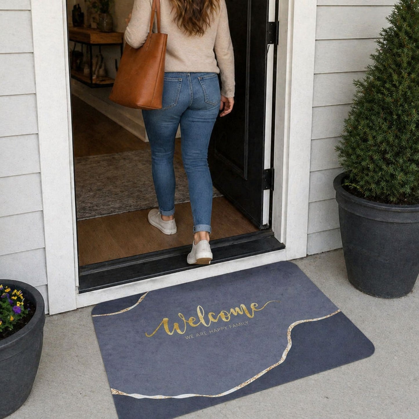 Marble Print Door Mat