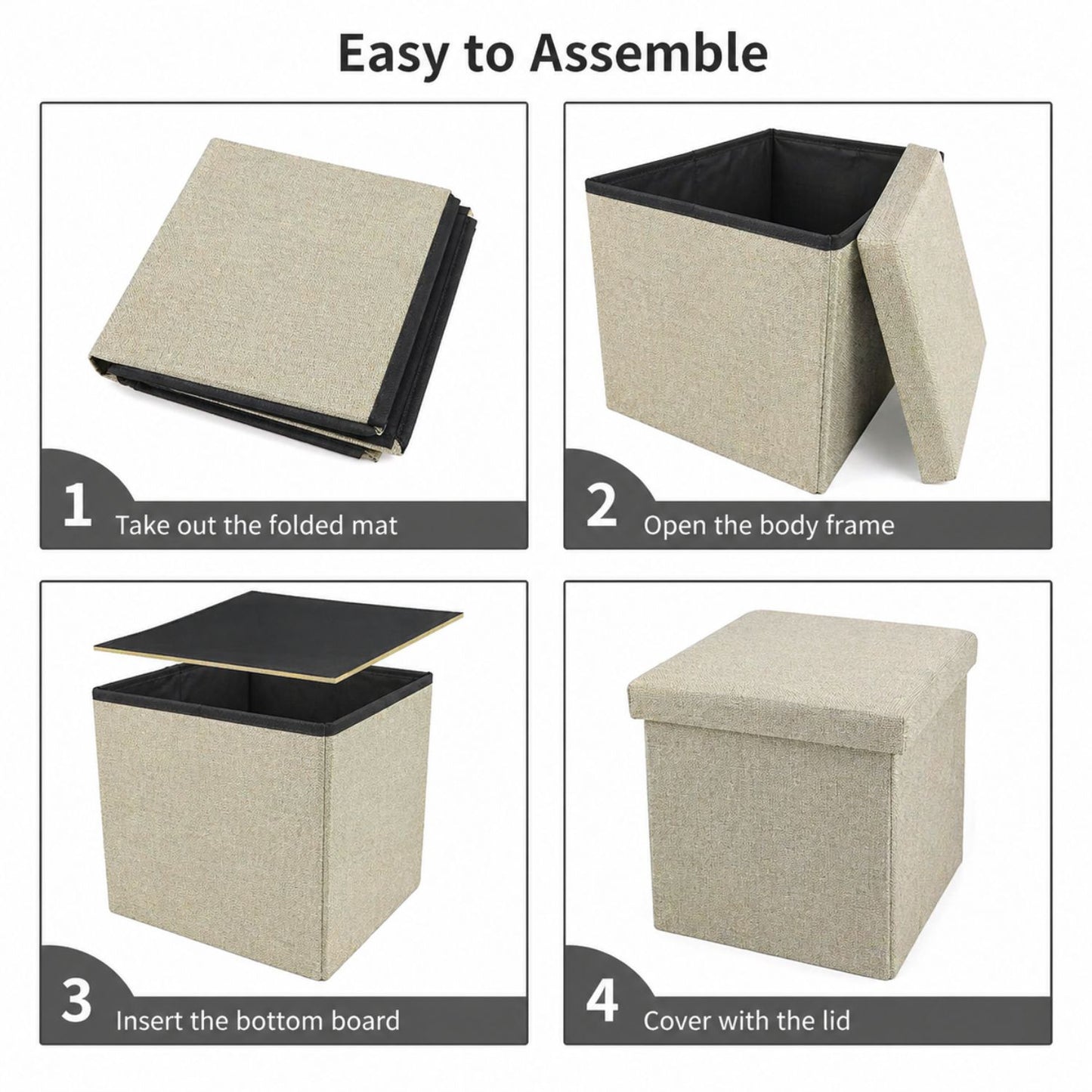 2 in 1 Foldable Storage Box & Stool Sofa