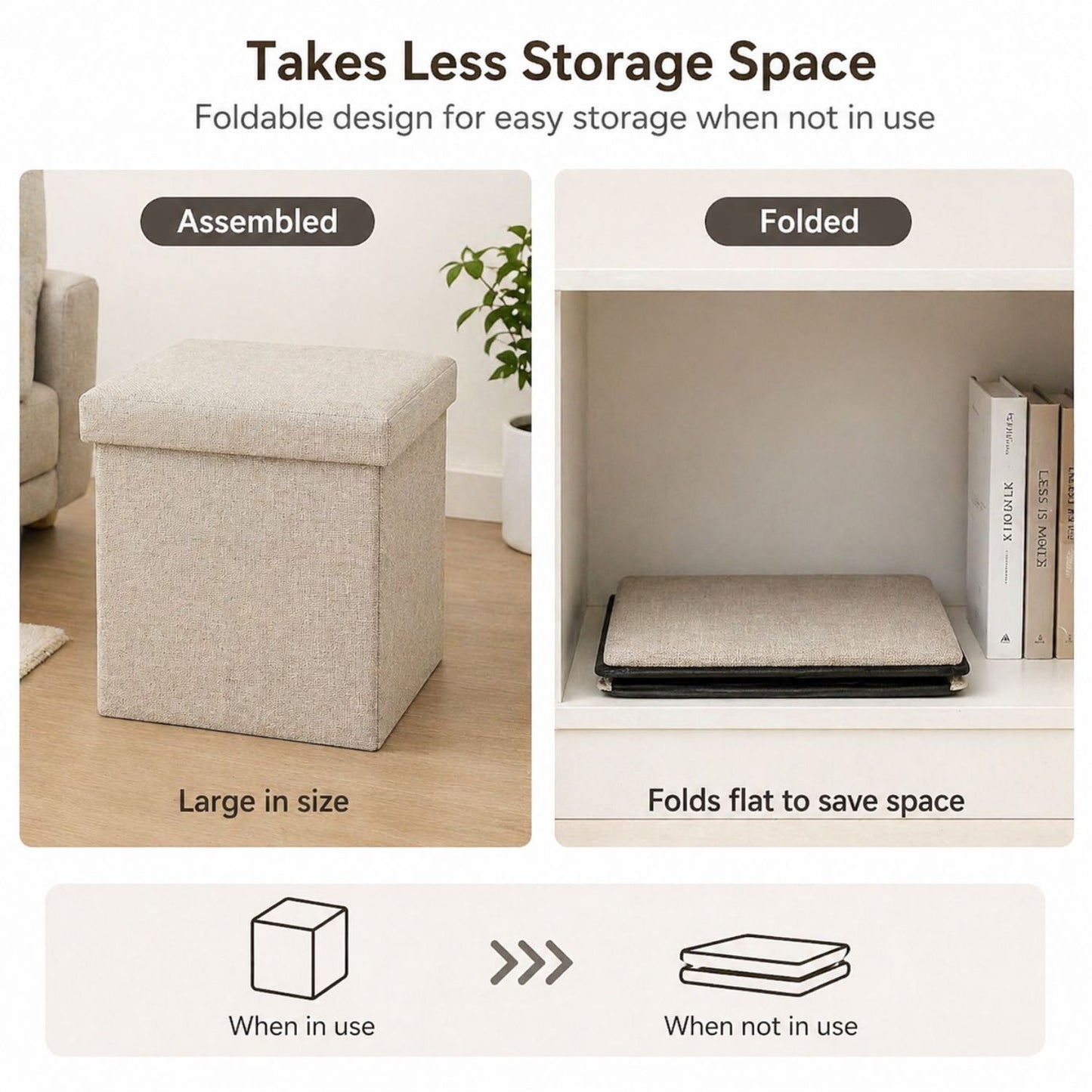 2 in 1 Foldable Storage Box & Stool Sofa