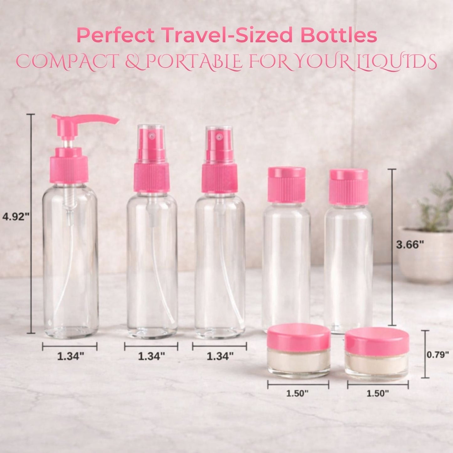 Travel Bottle Set (Pink)