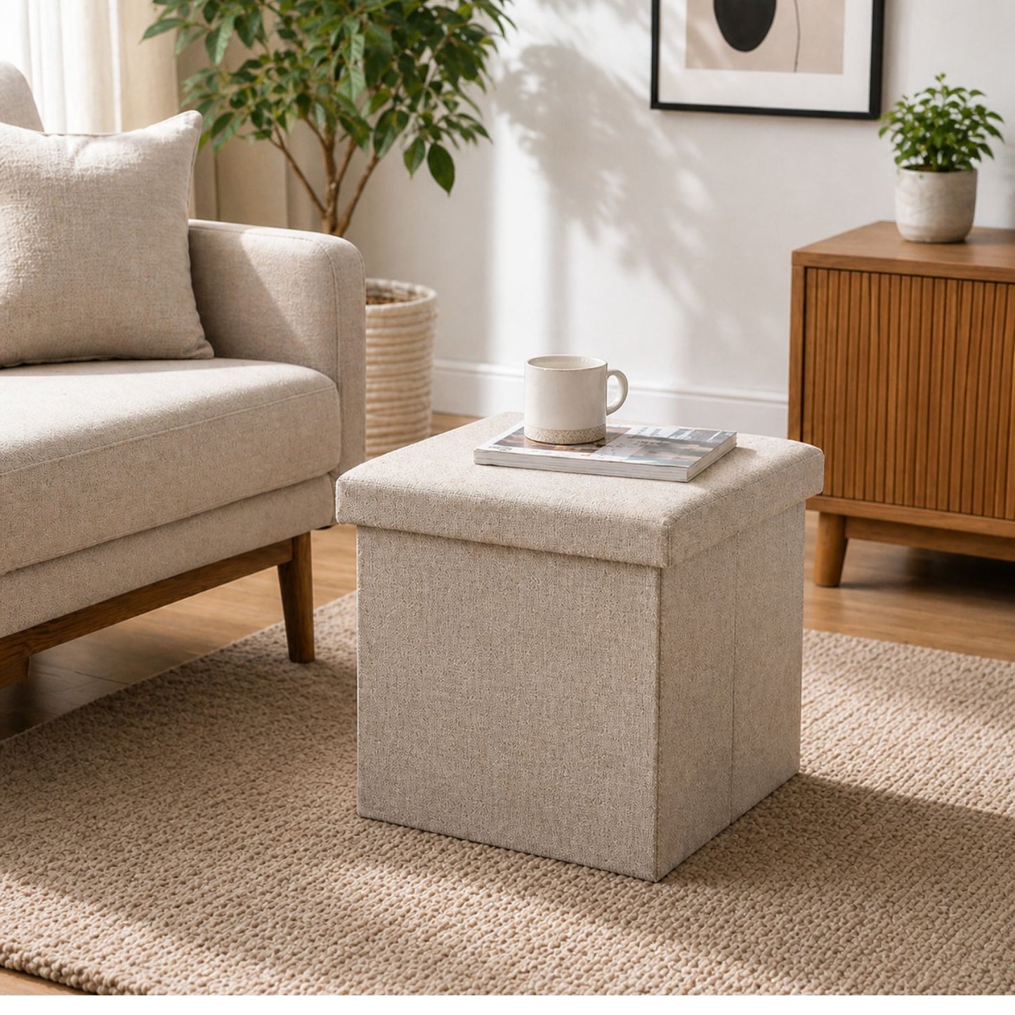 2 in 1 Foldable Storage Box & Stool Sofa