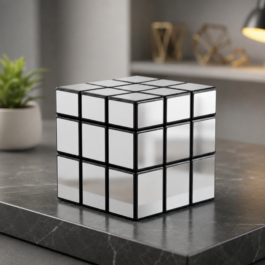 Mirror Cube Puzzle Silver 3x3 | Shape Shifting Magic Cube with Smooth Turning | Brain Teaser Puzzle Toy for Kids, Teens & Adults | Logic, Spatial Reasoning & Problem Solving Game