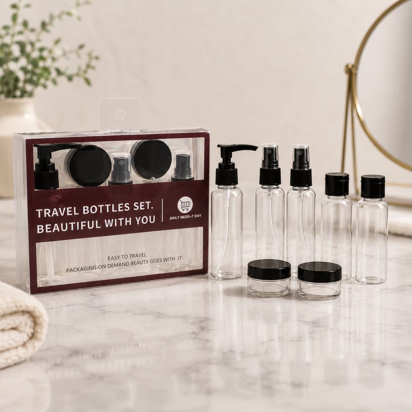 Travel Bottle Set (Black)