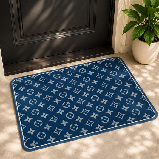 LV Print Teal Blue Door mat