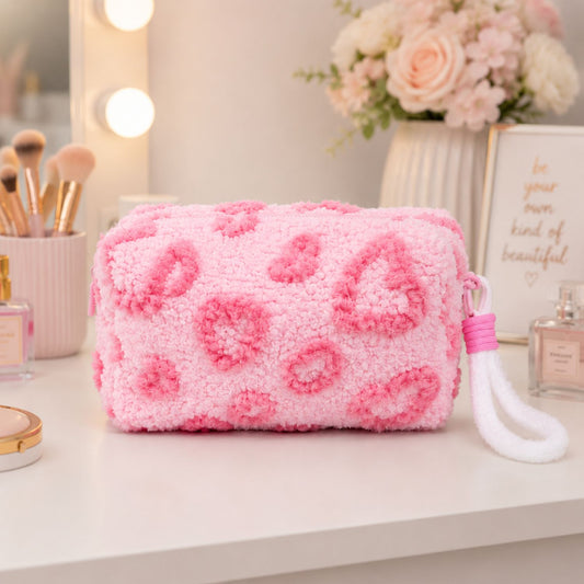 Fur Hearts Travel Pouch (Pink)