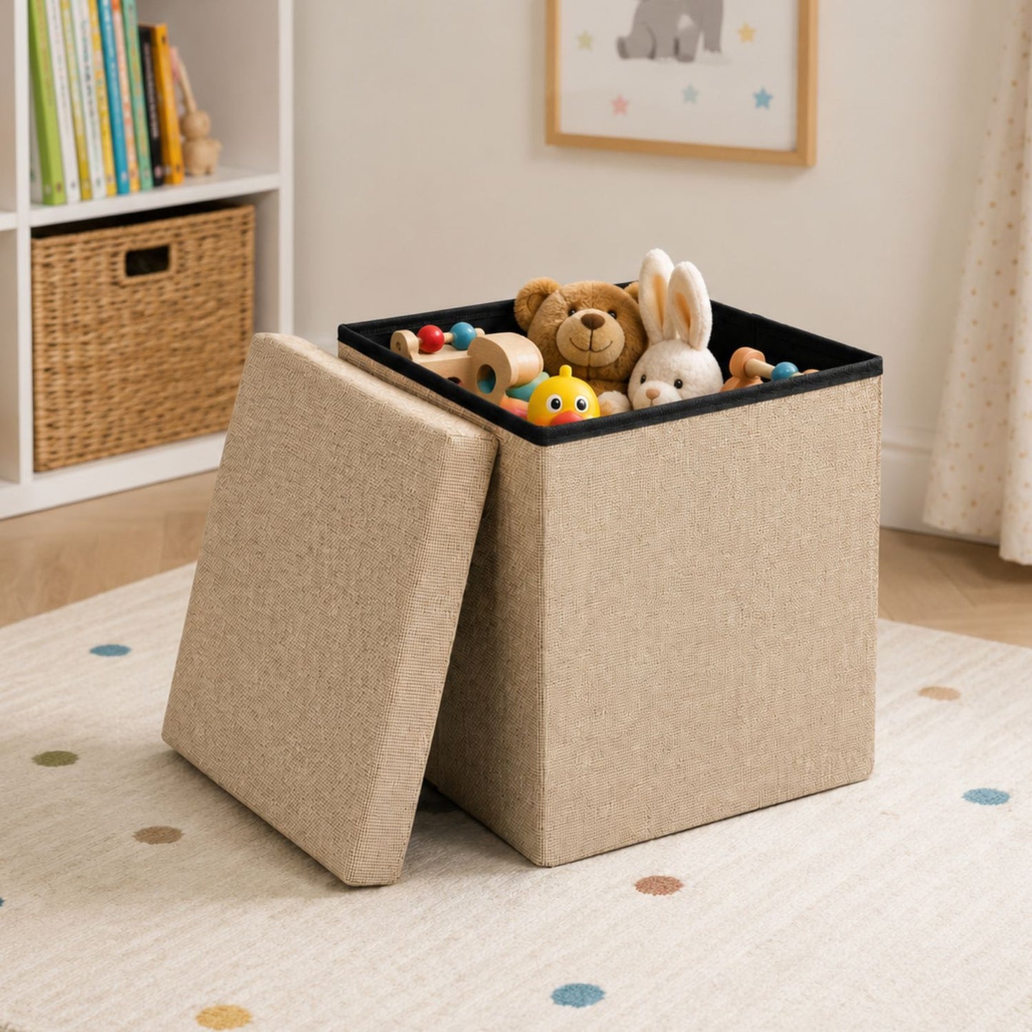 2 in 1 Foldable Storage Box & Stool Sofa
