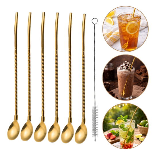2 - in - 1 Reusable Stainless Steel Straw Spoons - Royalkart® Straw Spoons - Royalkartreusable straws
