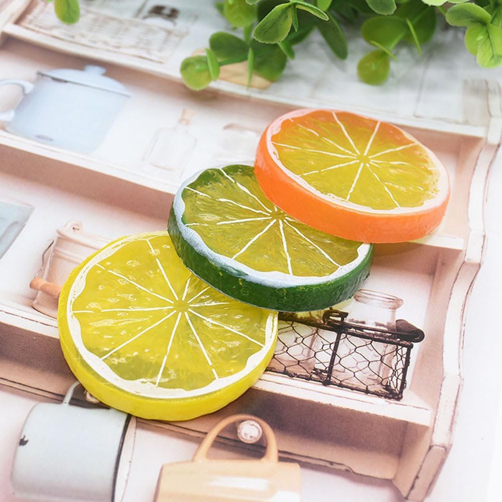 20pcs Mini Fruit Fake Lemon Slices| Artificial Plastic Fruit Model | Photography Props Basket Display photography props - #Royalkart#colour props