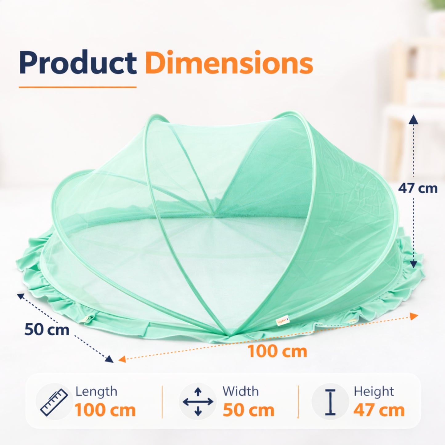 Royalkart Foldable  Baby Mosquito Net for Babies & Toddlers (0 to 24 months - Green)