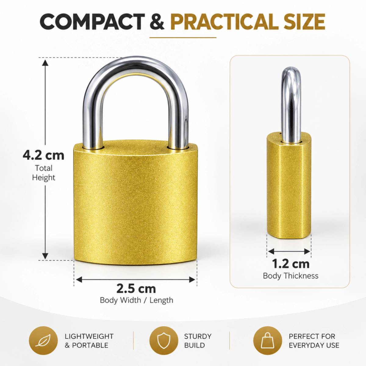 25mm Solid Mini Brass Luggage Padlock with Keys | 4 Brass Keys LOCKS- #Royalkart#cabinet lock