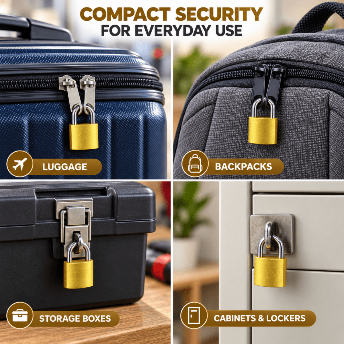 25mm Solid Mini Brass Luggage Padlock with Keys | 4 Brass Keys LOCKS- #Royalkart#cabinet lock