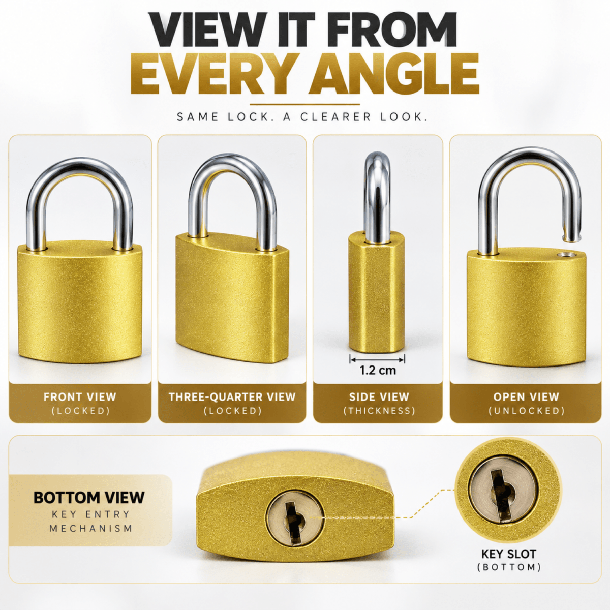 25mm Solid Mini Brass Luggage Padlock with Keys | 4 Brass Keys LOCKS- #Royalkart#cabinet lock