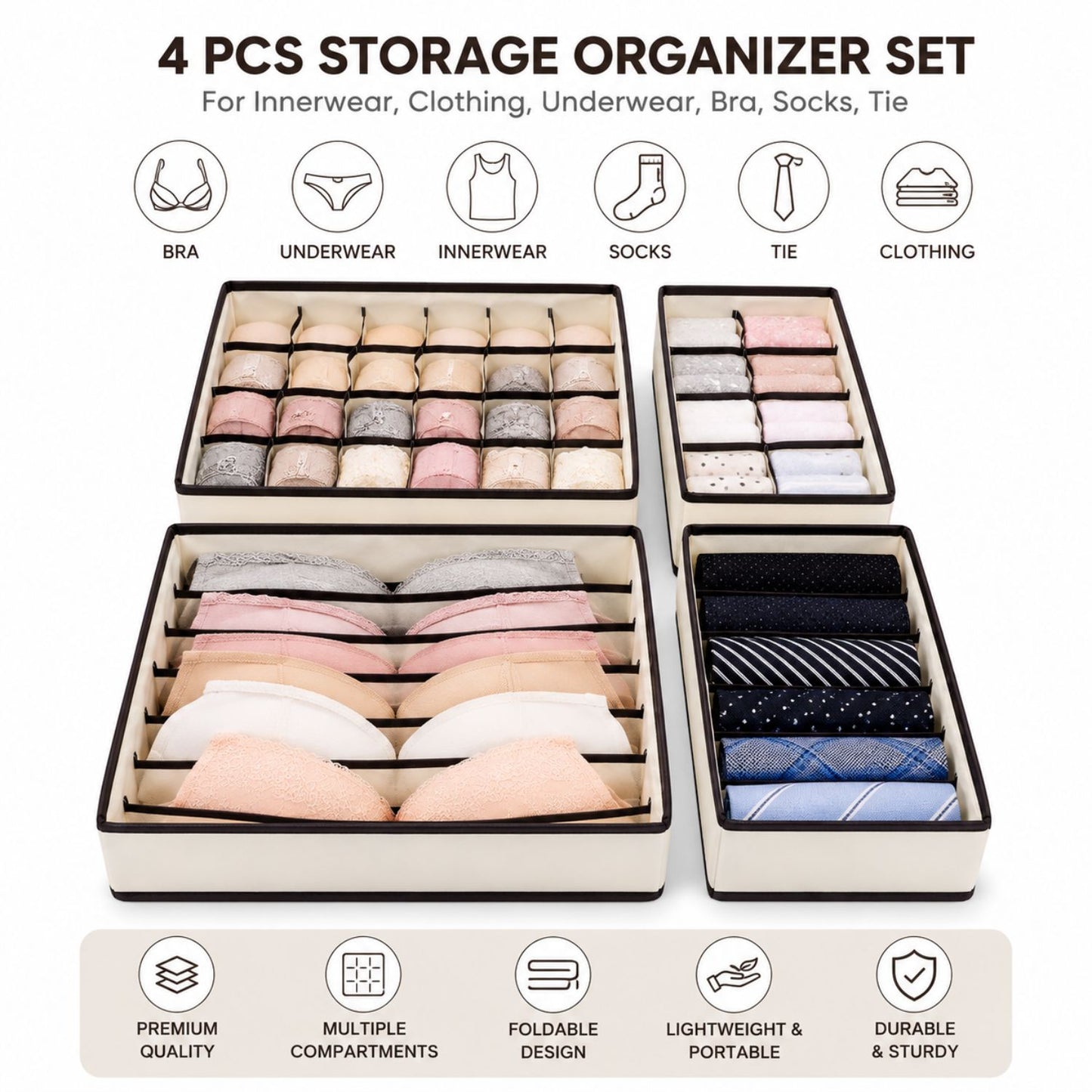 Non-woven Foldable Cloth Organizer