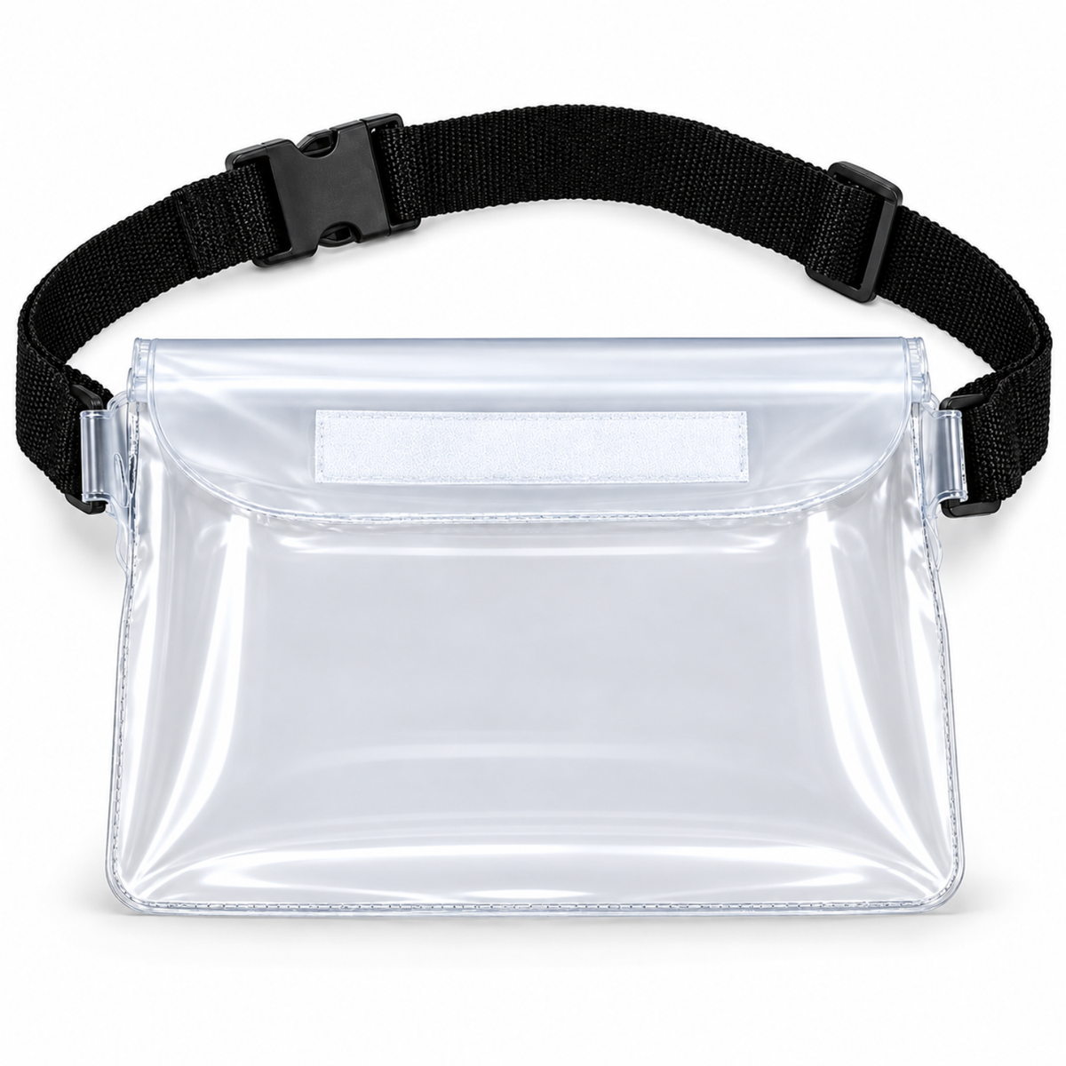 Waterproof Phone Pouch Transparent Mini Dry Bag with Triple Zipper (White)