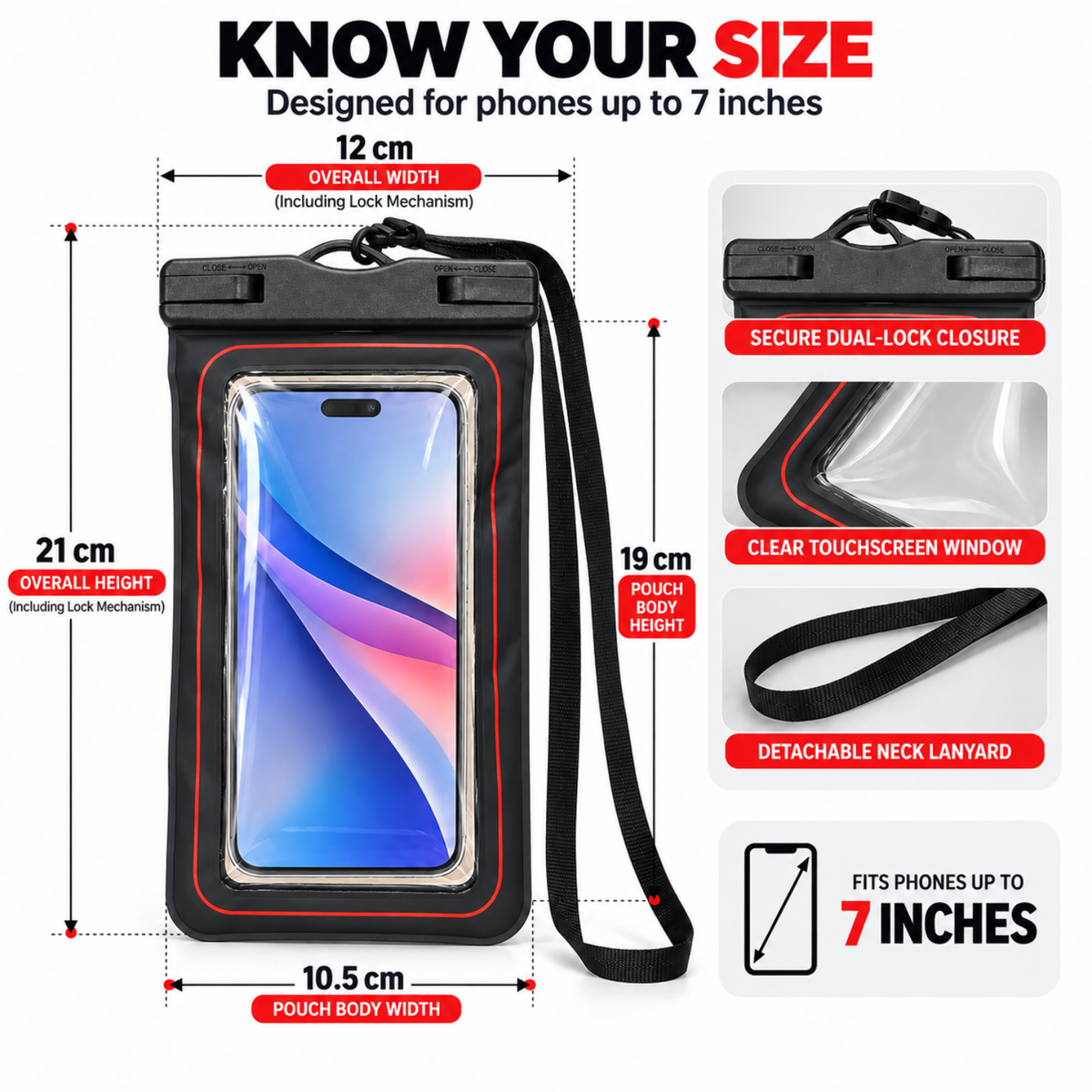 Kallisto Waterproof Phone Pouch (Black)
