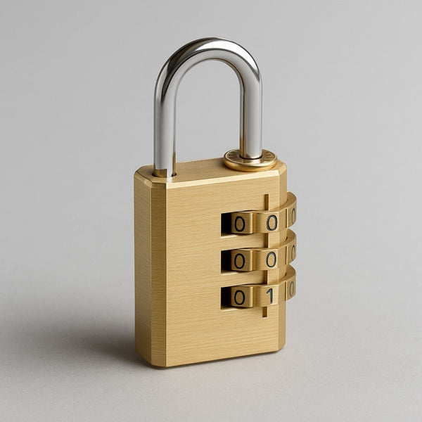 KALLISTO 3-Digit Number Combination Padlocks — zinc alloy, Black and Gold