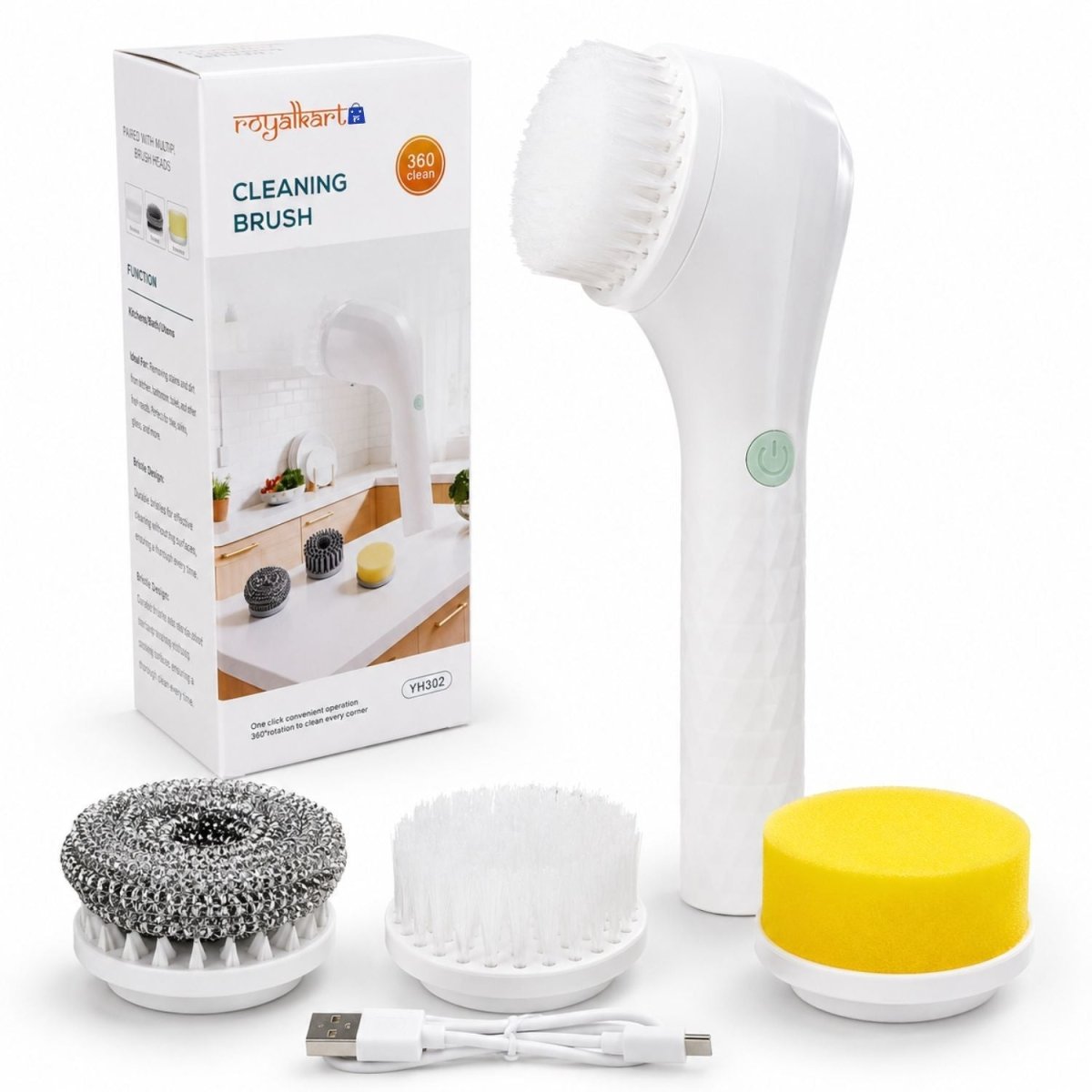 3-in-1 Handheld Electric Spin Scrubber Electric Spin Scrubber- RoyalkartElectric Spin Scrubber