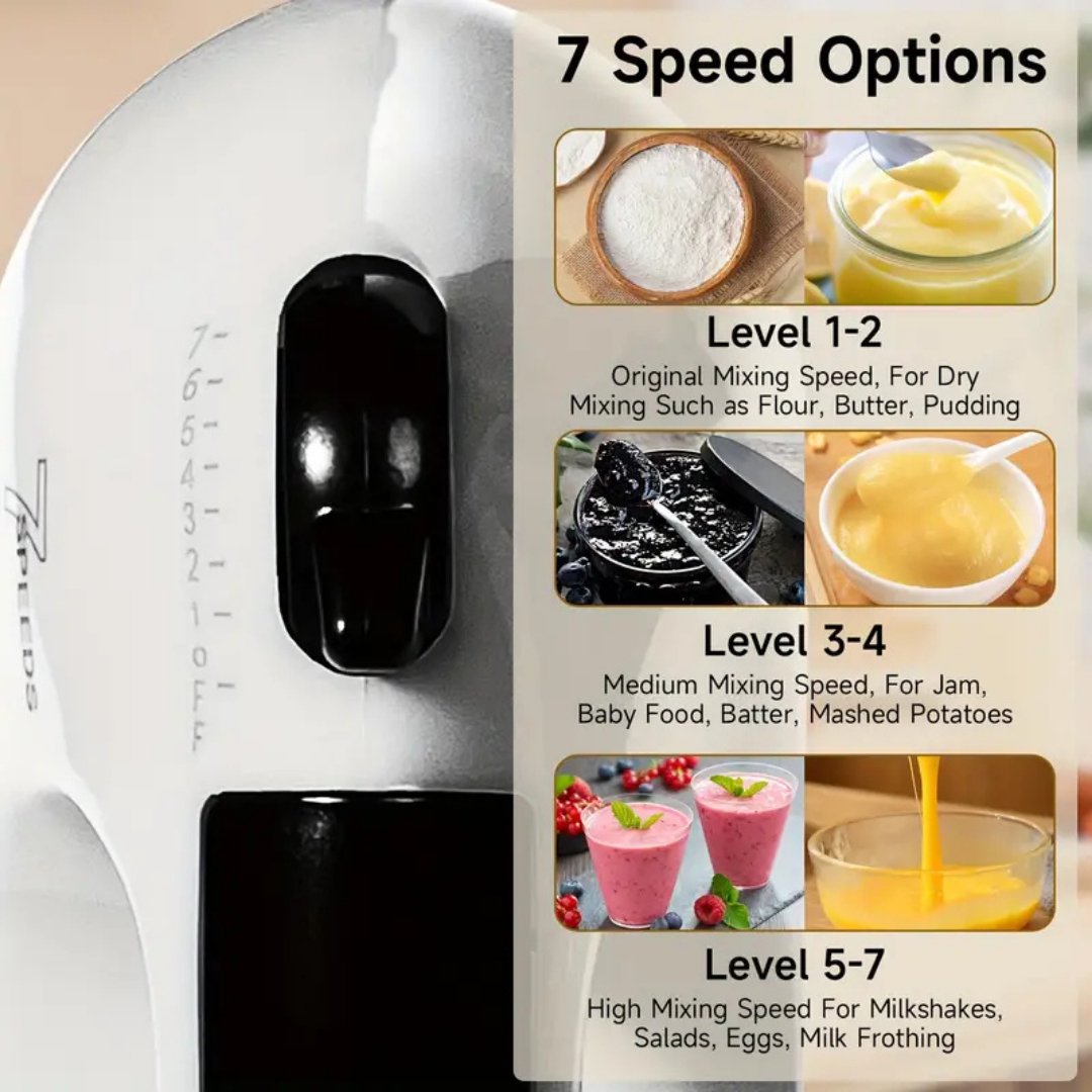 300W Electric Hand Mixer - 2 Mixer & 2 Dough Hooks - #Royalkart#beater