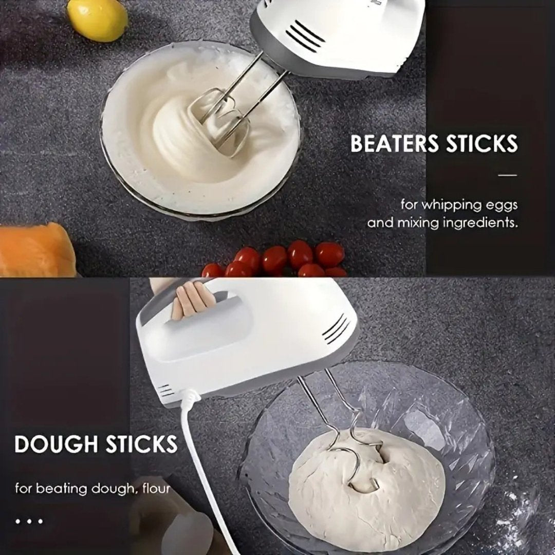 300W Electric Hand Mixer - 2 Mixer & 2 Dough Hooks - #Royalkart#beater