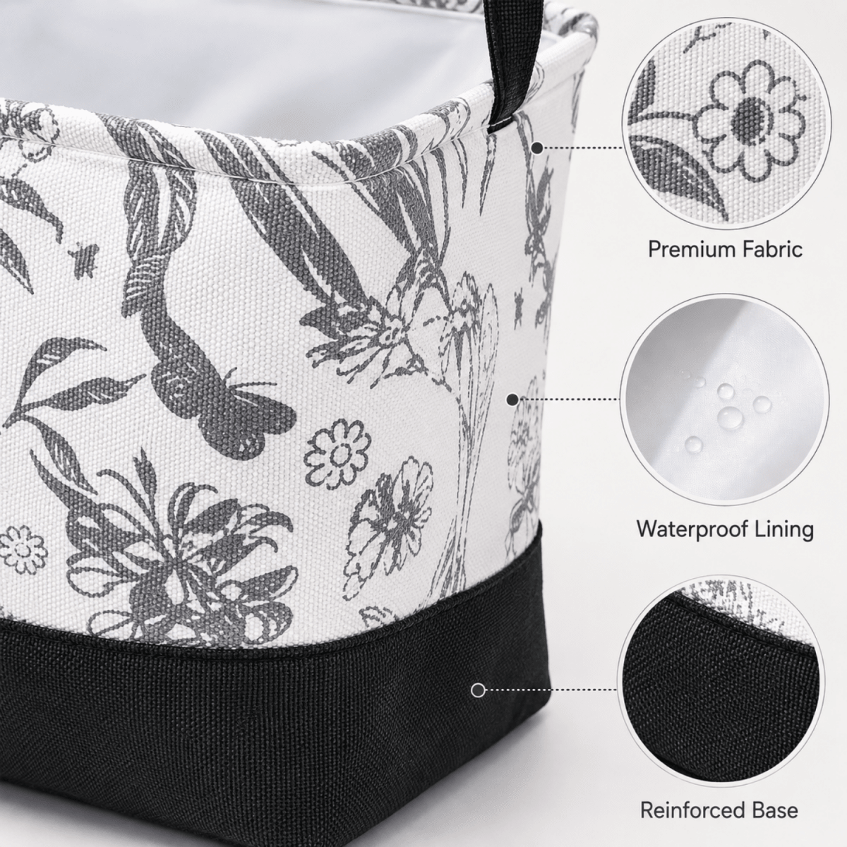 35L Foldable Laundry Basket with Handles – Floral Print, Water-Resistant Inner Lining Laundry Bag- #Royalkart#3in1 laundry bag