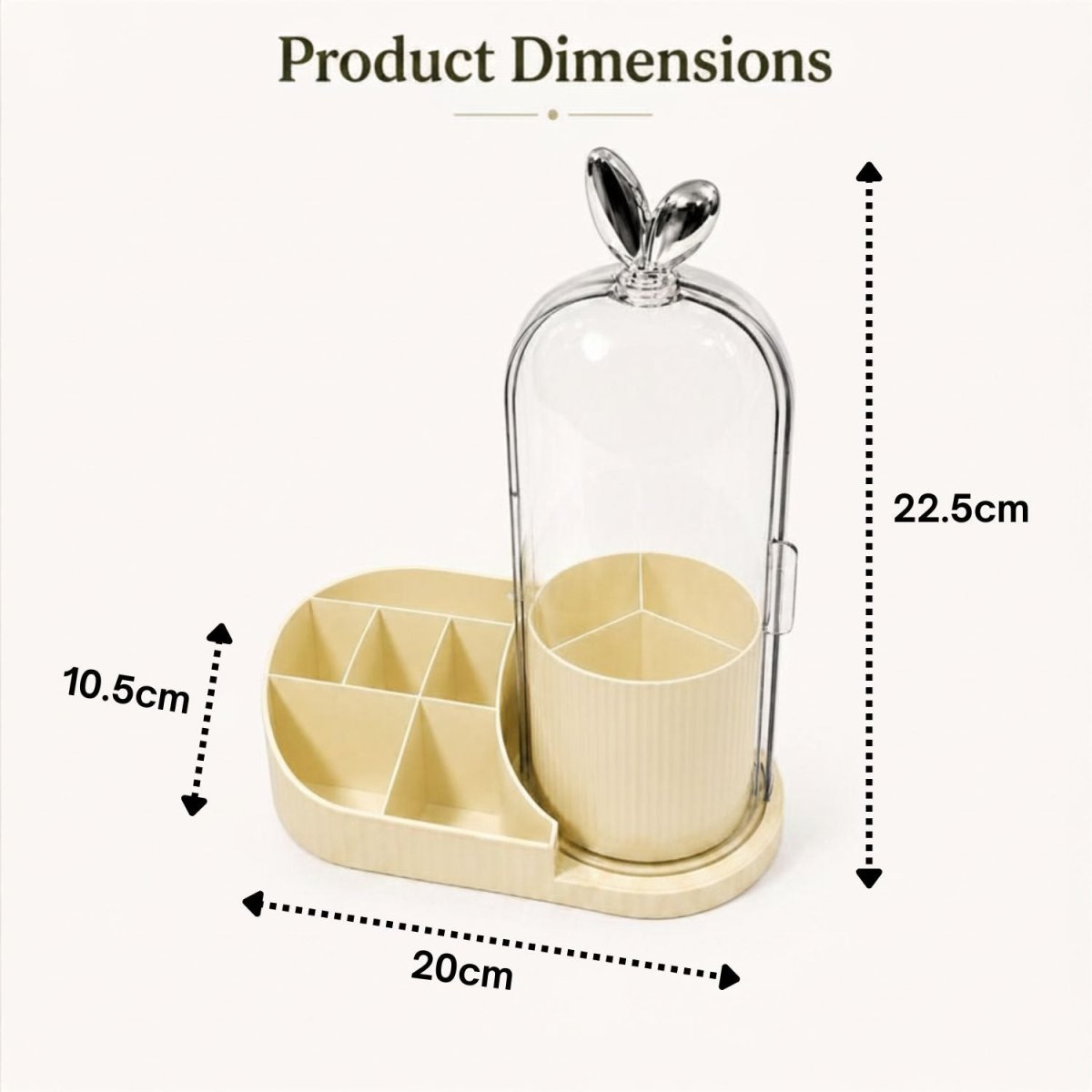 360° Rotating Makeup Organizer (Cream) MAKE ORGANIZER- RoyalkartMakeup Organizers